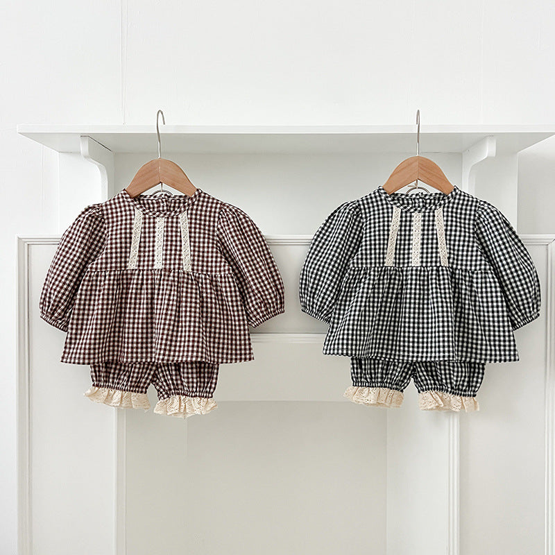 Arrival Autumn Baby Kids Girls Long Sleeves Plaid Top and Bloomers – Princess Sister Matching Set, MyKids-USA®, Baby & Toddler Outfits, MyKids-USA -  -  -  -  -  -  - 