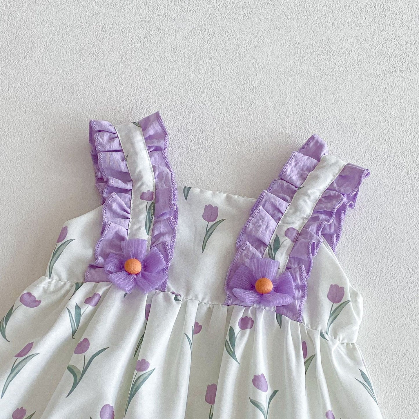 Summer Arrival Baby Girls Sleeveless Flowers Pattern Strap Bodysuit, MyKids-USA®, Baby One-Pieces, MyKids-USA -  -  -  -  -  -  - .