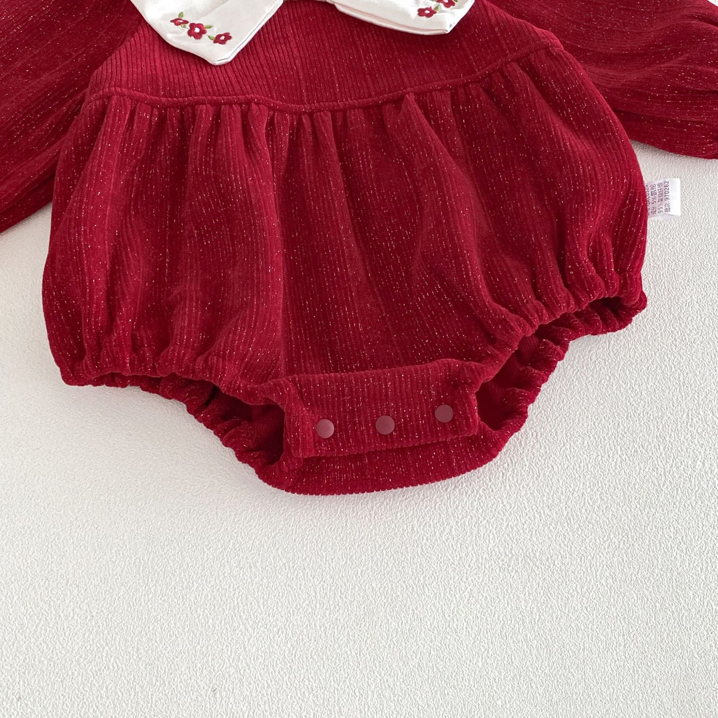 MyKids-USA® Autumn Arrival Baby Girls Long Sleeves Cute Fruits Embroidered Pattern Color Patchwork Bodysuit