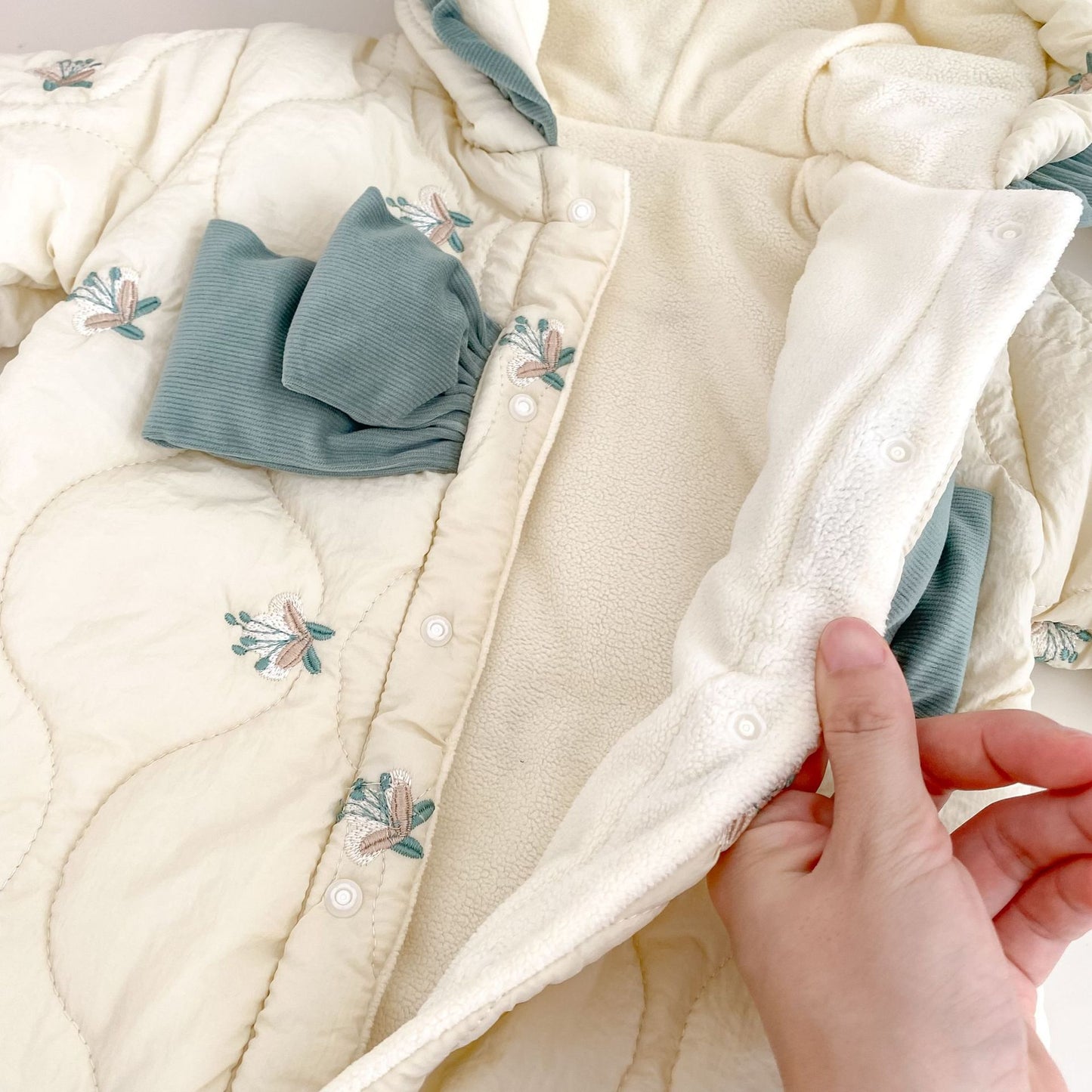 Winter Arrival Baby Girls Long Sleeves Floral Pattern Color Patchwork Cotton-Padded Warm Rompers, MyKids-USA®, Baby One-Pieces, MyKids-USA -  -  -  -  -  -  - 