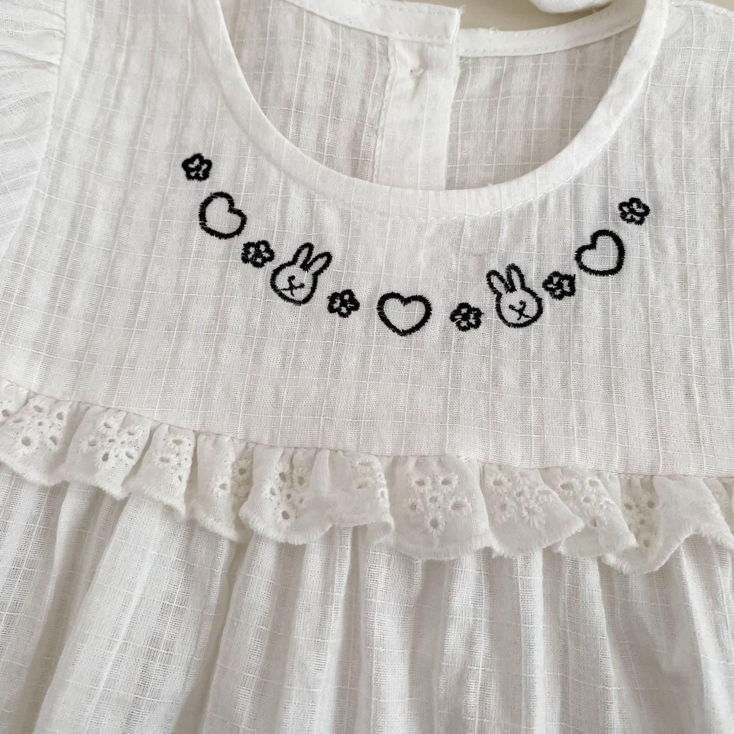 Summer Arrival Baby Girls Short Sleeves Embroidered Pattern Bodysuit with Hat, MyKids-USA®, Baby & Children's One-Pieces, MyKids-USA -  -  -  -  -  -  - .