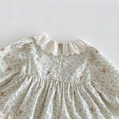 Spring Arrival Baby Girls Long Sleeves Floral Pattern Bodysuit with Collar, MyKids-USA®, Bodysuits, MyKids-USA -  -  -  -  -  -  - .