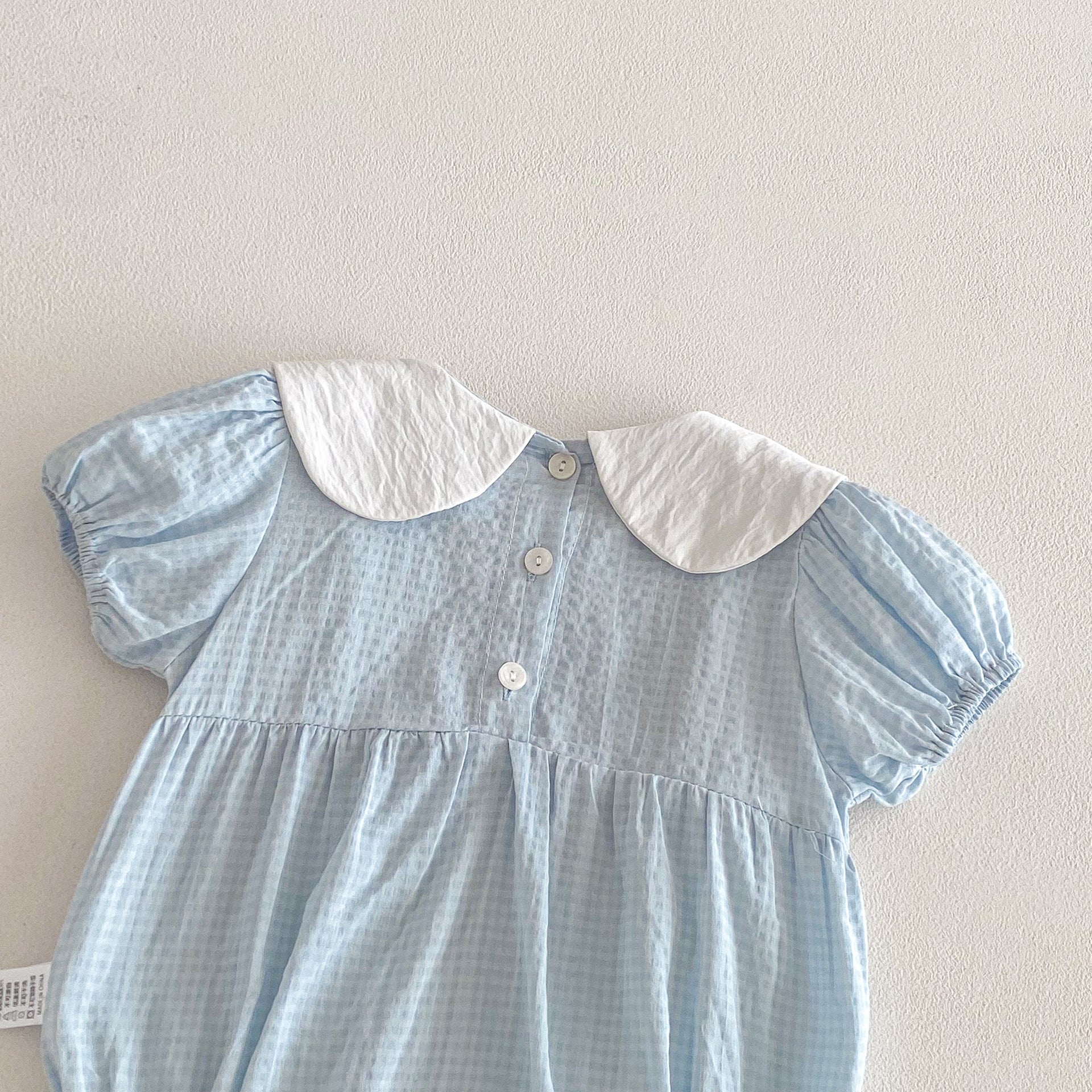 Summer Arrival Baby Girls Short Sleeves Light Plaid Pattern Bodysuit, MyKids-USA®, Bodysuits, MyKids-USA -  -  -  -  -  -  - .