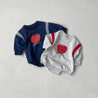 MyKids-USA® Autumn  Arrival Baby Kids Long Sleeves Apple and Letters Pattern Bodysuit