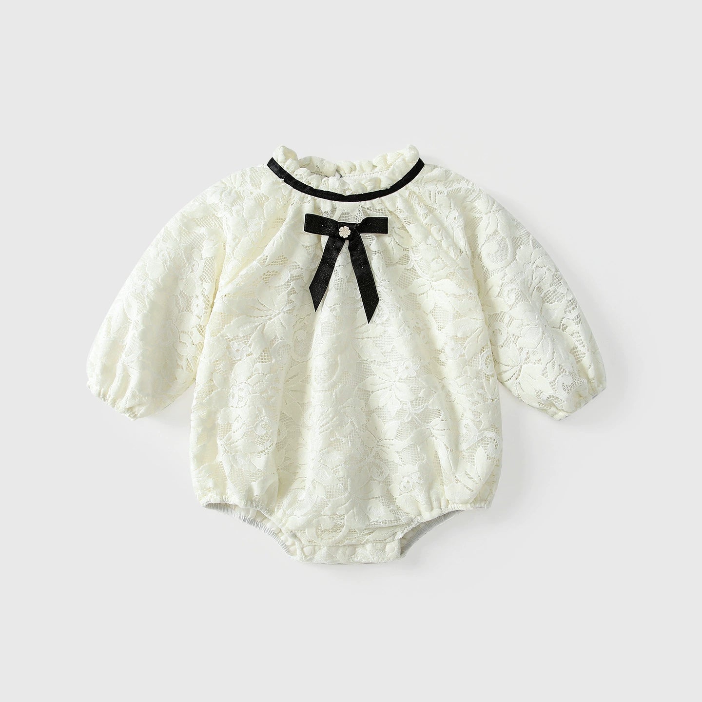 Arrival Autumn Baby Girls Lace and Flowers Long Sleeves Beige Onesies, MyKids-USA®, Baby One-Pieces, MyKids-USA - Size/Age - 66 (3-6M) - Color - Beige -  -  - TR2509012053-A