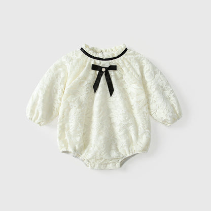 Arrival Autumn Baby Girls Lace and Flowers Long Sleeves Beige Onesies, MyKids-USA®, Baby One-Pieces, MyKids-USA - Size/Age - 66 (3-6M) - Color - Beige -  -  - TR2509012053-A