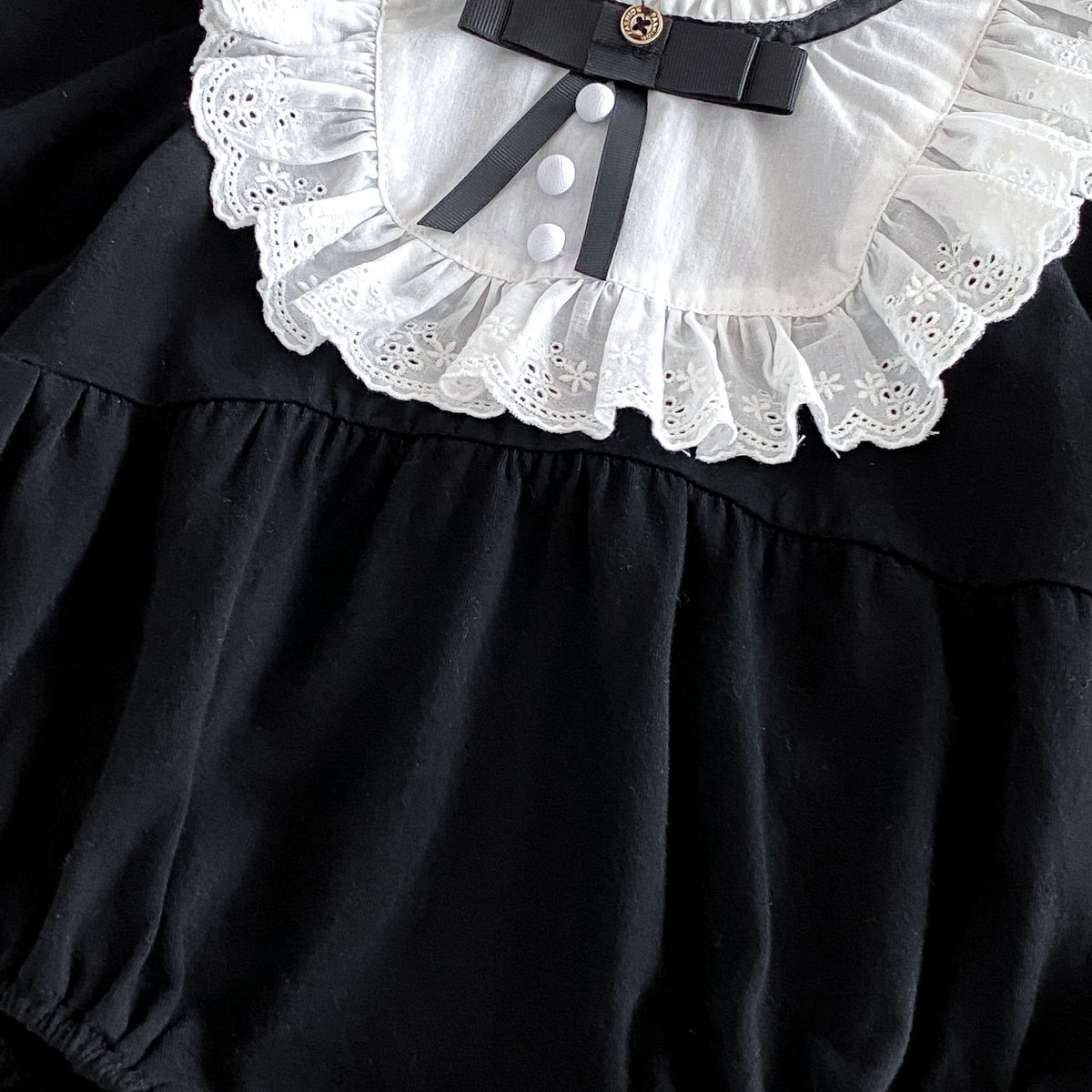 MyKids-USA® Autumn Arrival Baby Girls Long Sleeves Lace Trim Color Patchwork Bodysuit