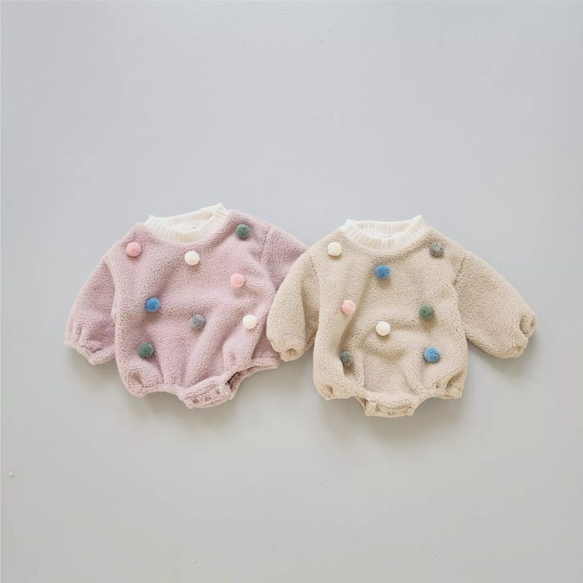 Winter and Spring Arrival Baby Unisex Fluffy Long Sleeves Colorful Balls Pattern Bodysuit, MyKids-USA®, Baby One-Pieces, MyKids-USA -  -  -  -  -  -  - .