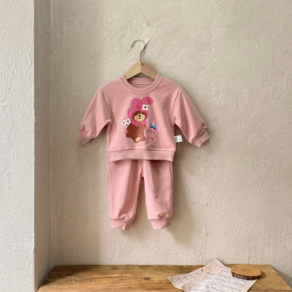 MyKids-USA® Autumn Baby Kids Unisex Long Sleeves Cartoon Pattern Sweatshirt and Pants Clothing Set