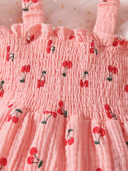 Design Summer Baby Kids Girls Sleeveless Fruits Pattern Bodysuit with Hat
