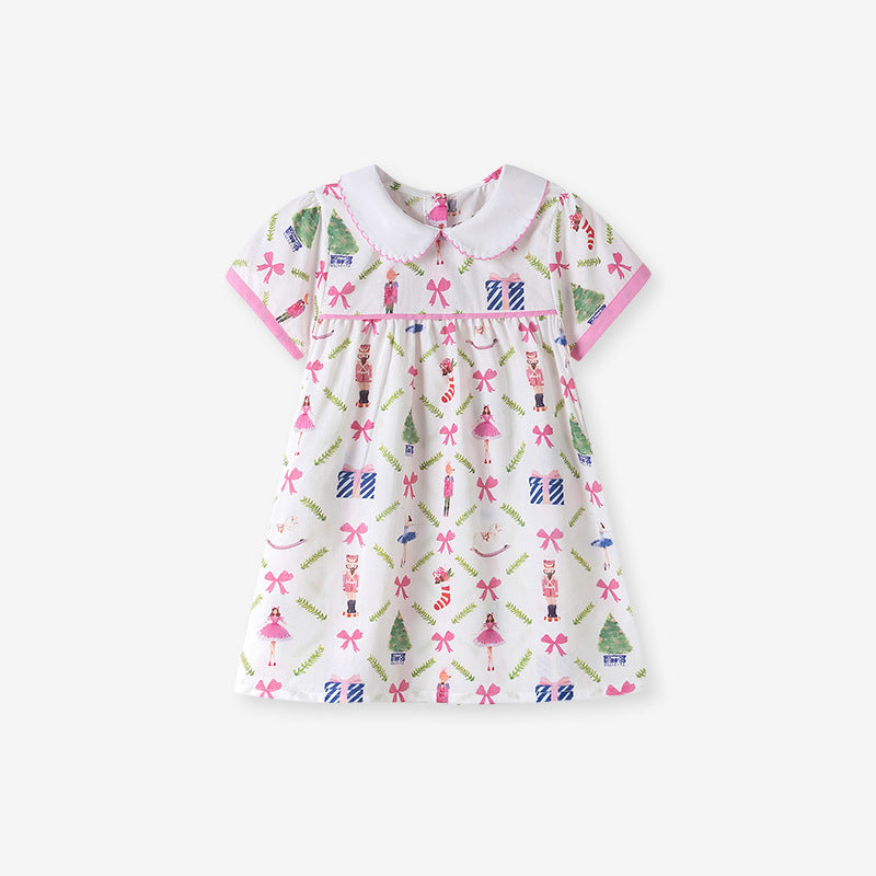 Summer Arrival Cartoon Pattern Short Sleeves Dress for Stylish Girls, MyKids-USA®, Baby & Children's Dresses, MyKids-USA - Size/Age - 90 (12-24M) - Color - Pink -  -  - TR2605022143-A.