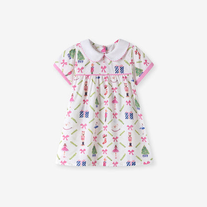 Summer Arrival Cartoon Pattern Short Sleeves Dress for Stylish Girls, MyKids-USA®, Baby & Children's Dresses, MyKids-USA - Size/Age - 90 (12-24M) - Color - Pink -  -  - TR2605022143-A.