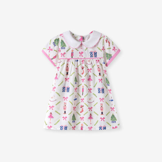 Summer Arrival Cartoon Pattern Short Sleeves Dress for Stylish Girls, MyKids-USA®, Baby & Children's Dresses, MyKids-USA - Size/Age - 90 (12-24M) - Color - Pink -  -  - TR2605022143-A.