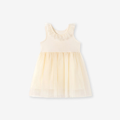Summer Arrival Tulle Patchwork Sleeveless Dress for Stylish Girls, MyKids-USA®, Baby & Children's Dresses, MyKids-USA - Size/Age - 90 (12-24M) - Color - Apricot -  -  - TR2604232243-A.