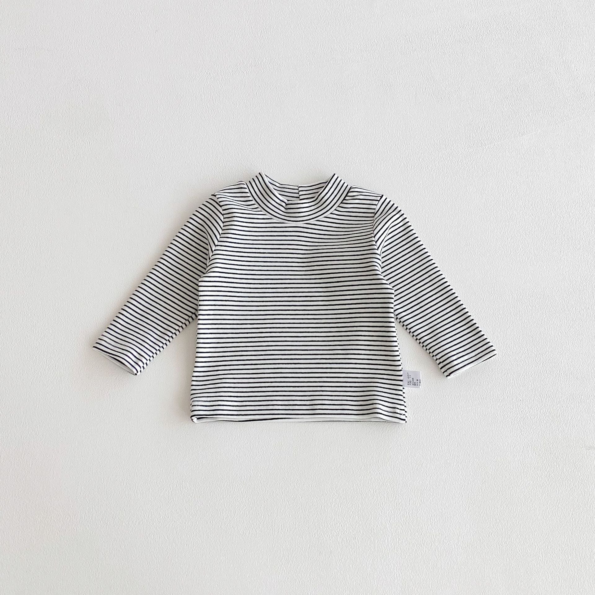 Autumn and Spring Arrival Kids Unisex Casual Striped Long Sleeves Turtleneck Top, MyKids-USA®, Shirts, MyKids-USA - Size/Age - 73 (6-9M) - Color - Black -  -  - TR2510192146-A