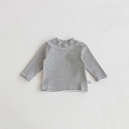 Autumn and Spring Arrival Kids Unisex Casual Striped Long Sleeves Turtleneck Top, MyKids-USA®, Shirts, MyKids-USA - Size/Age - 73 (6-9M) - Color - Black -  -  - TR2510192146-A