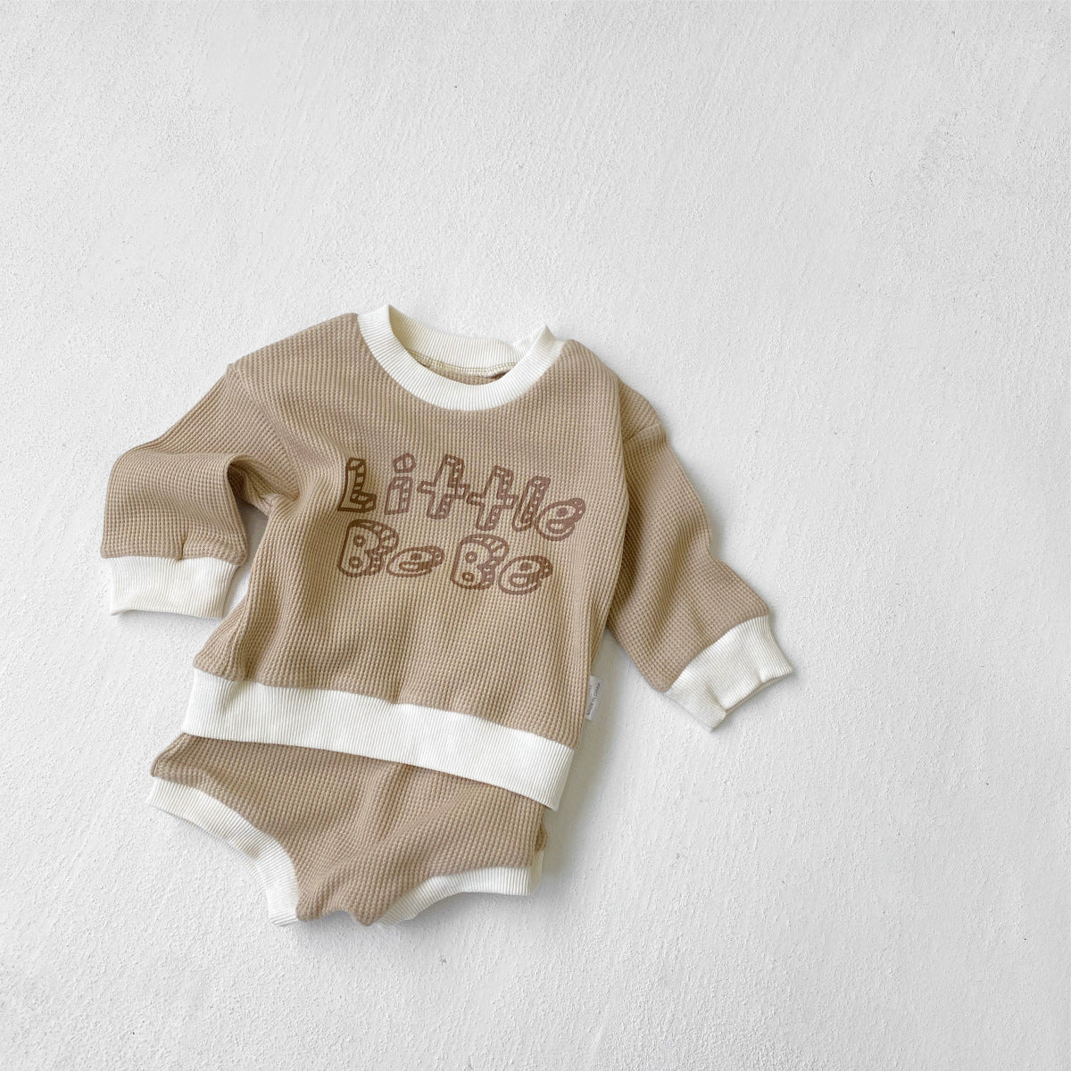 Arrival Summer and Spring Baby Unisex Long Sleeves Letters Pattern Pullover and Shorts Clothing Set