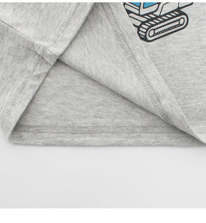 Summer Boys’ Cartoon and Letters Pattern Grey T-shirt in European and American Style, MyKids-USA®, T-Shirts, MyKids-USA -  -  -  -  -  -  - .