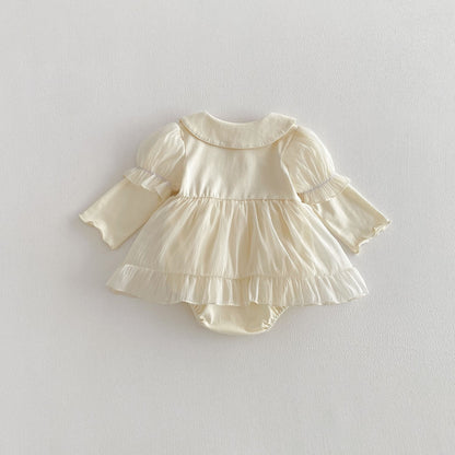 Spring Arrival Baby Girls Long Sleeves Solid Color Peter Pan Collar Onesies Dress, MyKids-USA®, Baby & Toddler Dresses, MyKids-USA -  -  -  -  -  -  - .