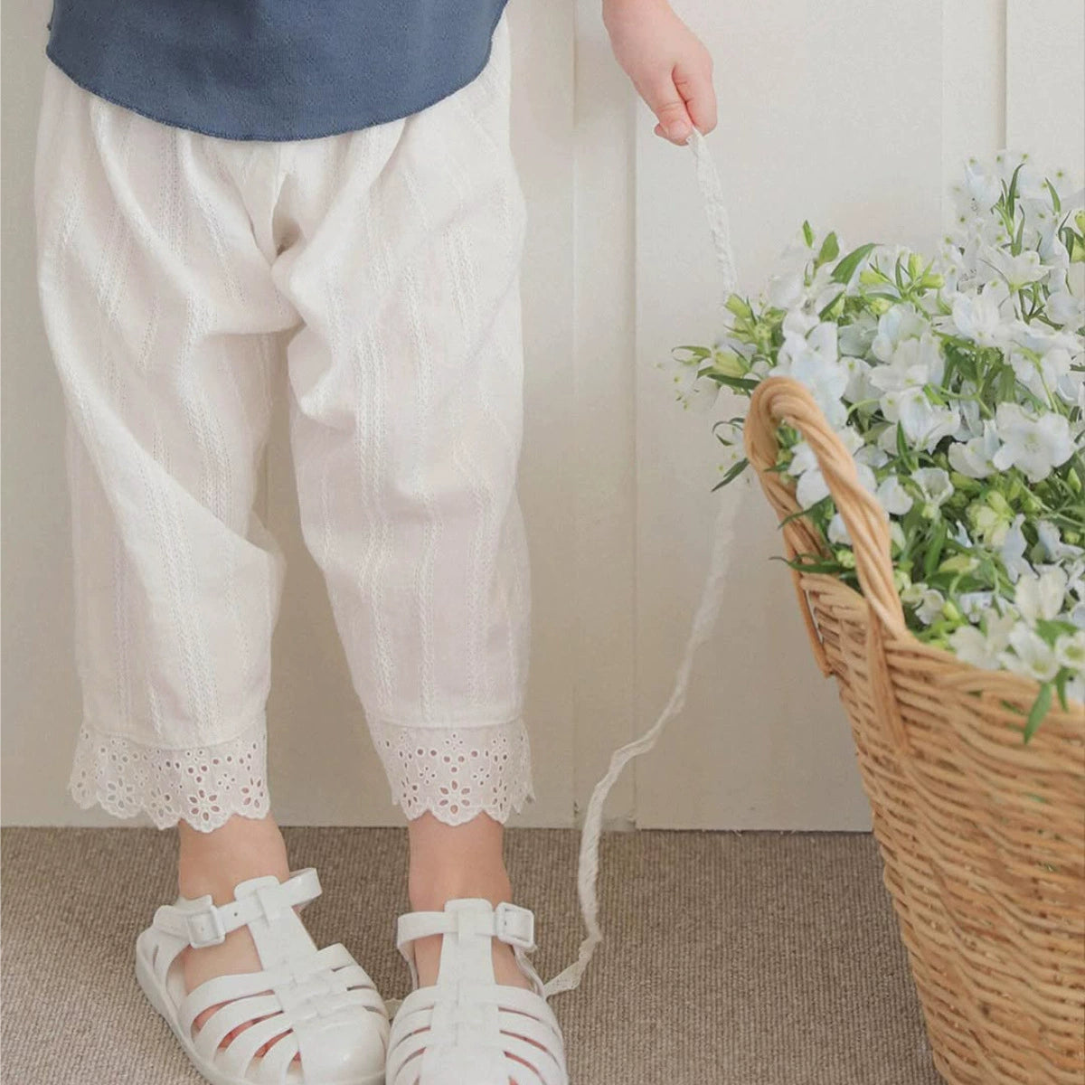 Summer Arrival Kids Girls Lace Decorated Plaid Pants, MyKids-USA®, Baby & Toddler Bottoms, MyKids-USA -  -  -  -  -  -  - 