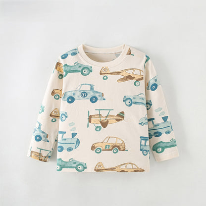 MyKids-USA® Spring and Autumn Baby Kids Boys Cartoon Pattern Long Sleeves Top