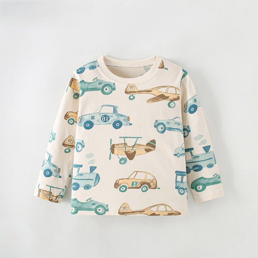 MyKids-USA® Baby Kids Boys Cartoon Pattern Long Sleeves Top