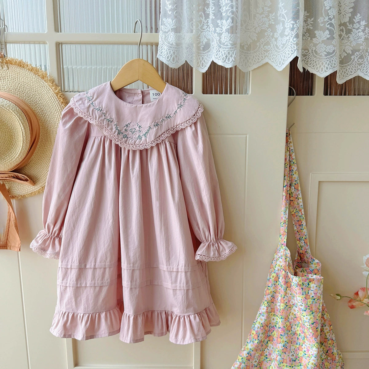 Arrival Girls Autumn French Flowers Embroidered Pattern Long Sleeves Dress, MyKids-USA®, Baby & Toddler Dresses, MyKids-USA - Size/Age - 90 (12-24M) - Color - Pink -  -  - TR2508282338-A