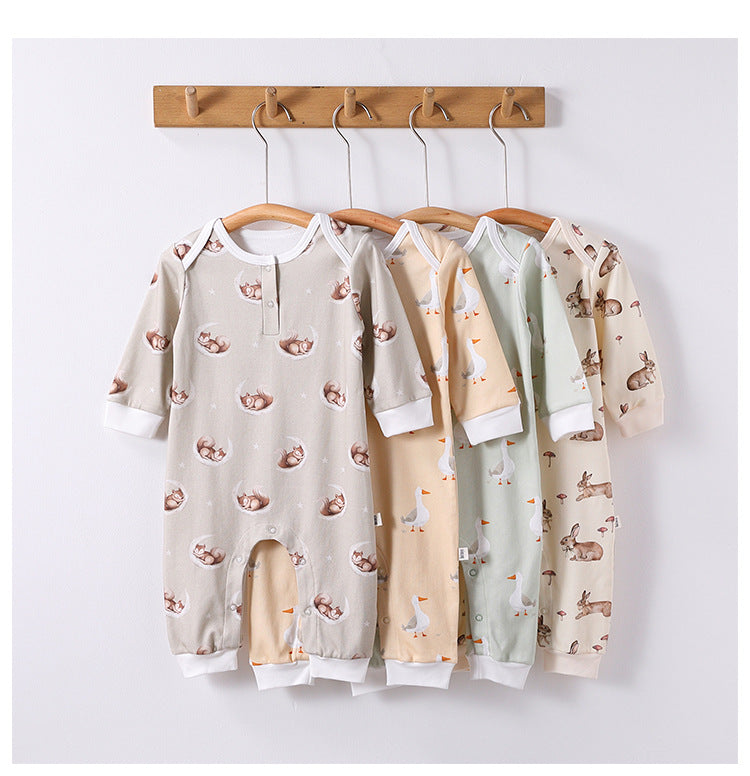 Autumn and Spring Arrival Baby Unisex Simple Animals Cartoon Pattern Long Sleeves Rompers, MyKids-USA®, Baby One-Pieces, MyKids-USA -  -  -  -  -  -  - 