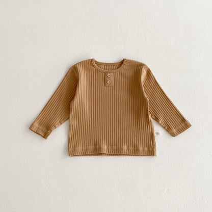 Autumn and Spring Arrival Baby Kids Unisex Long Sleeves Solid Color Casual Top, MyKids-USA®, Baby & Toddler Tops, MyKids-USA - Size/Age - 80 (9-12M) - Color - Yellow -  -  - TR2511102336-D