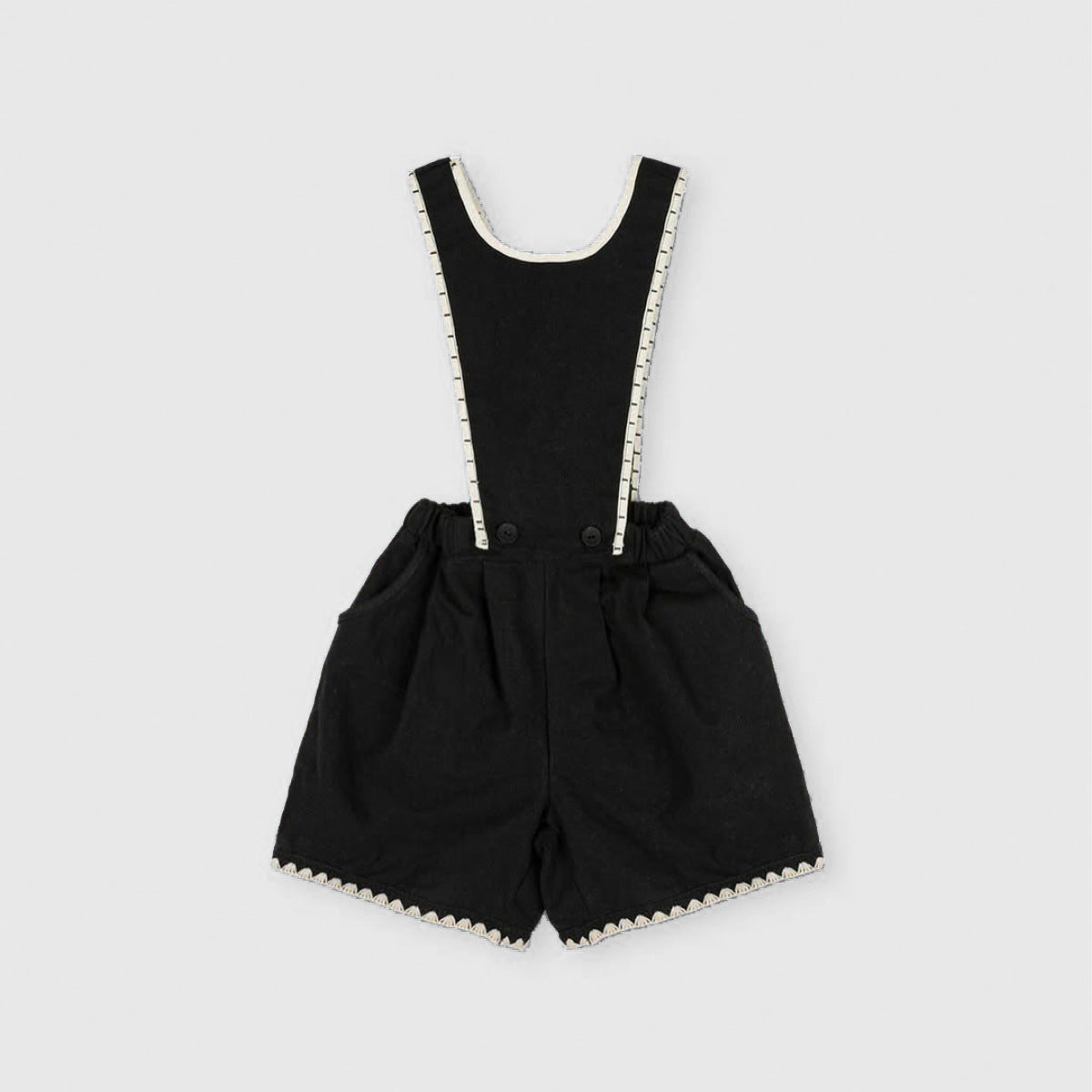 MyKids-USA® Arrival Summer Baby Kids Short Sleeves Plain T-shirt and Black Overalls