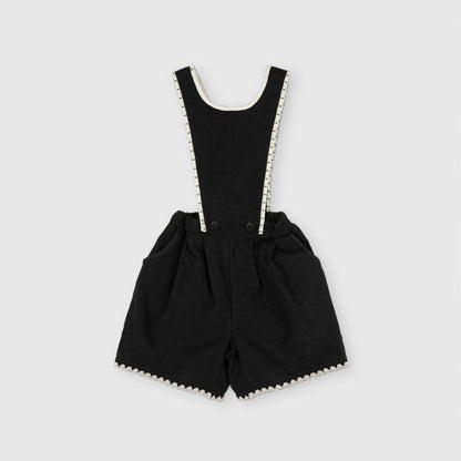 MyKids-USA® Arrival Summer Baby Kids Short Sleeves Plain T-shirt and Black Overalls