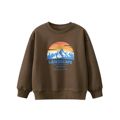 Winter Arrival Boys Landscape Print Crew Neck Long Sleeves Thick Sweatshirt, MyKids-USA®, Baby & Toddler Outerwear, MyKids-USA -  -  -  -  -  -  - 