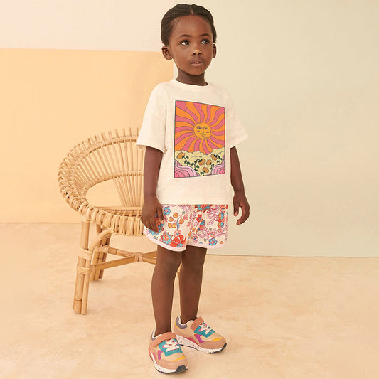 Summer Baby Kids Girls Painting Print T-Shirt And Floral Shorts Clothing Set, MyKids-USA®, Baby & Toddler Outfits, MyKids-USA -  -  -  -  -  -  - 