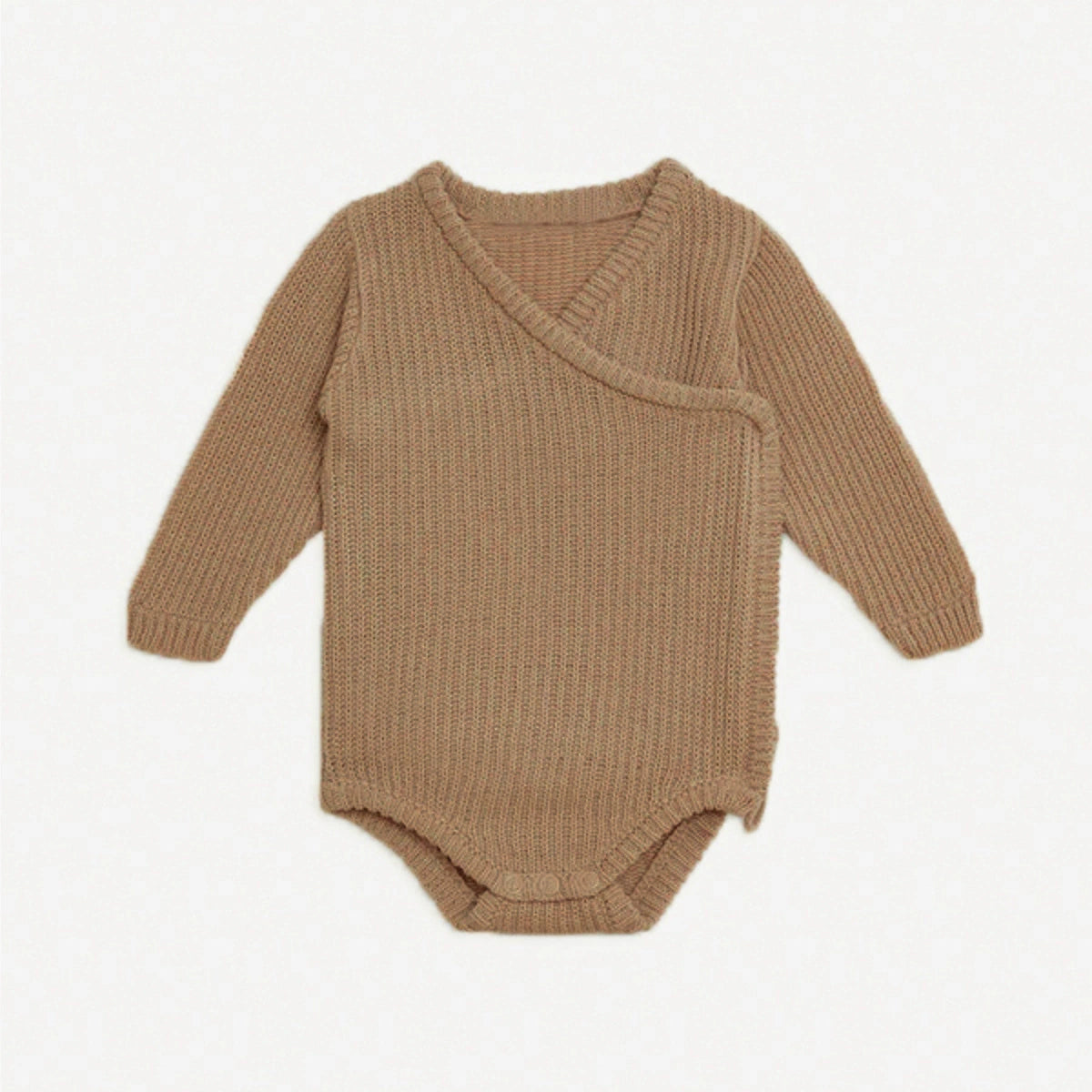 Arrival Winter and Spring Baby Unisex Casual Knitted Long Sleeves V Neck Bodysuit, MyKids-USA®, Baby One-Pieces, MyKids-USA - Size/Age - 66 (3-6M) - Color - Khaki -  -  - TR2601071948-B.