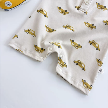 Summer Arrival Baby Unisex Cartoon Cars Pattern Short Sleeves Rompers, MyKids-USA®, Baby One-Pieces, MyKids-USA -  -  -  -  -  -  - 
