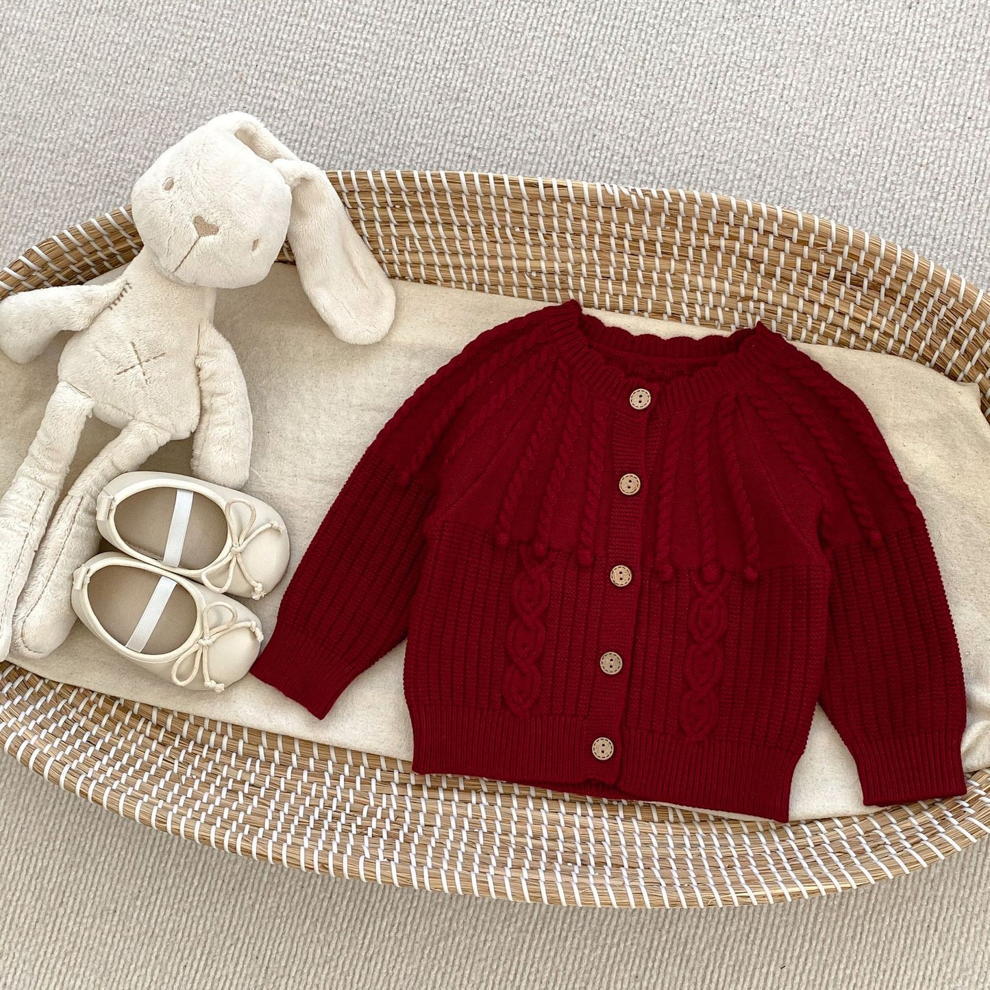 Handmade Knitted Cardigan With Onesies Sets