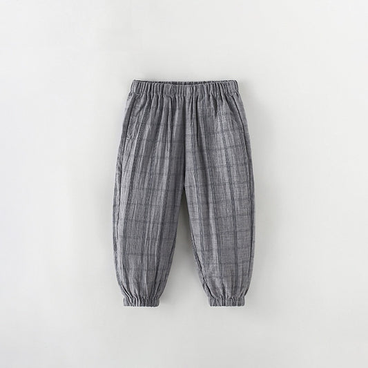 Arrival Summer Trendy Plaid Check Kids Sweatpants-Style Trousers