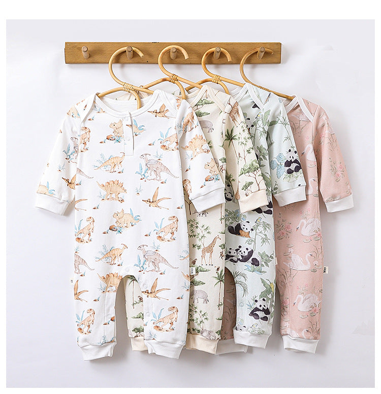 Autumn and Spring Arrival Baby Unisex Animals Pattern Long Sleeves Crew Neck Rompers, MyKids-USA®, Baby One-Pieces, MyKids-USA -  -  -  -  -  -  - 