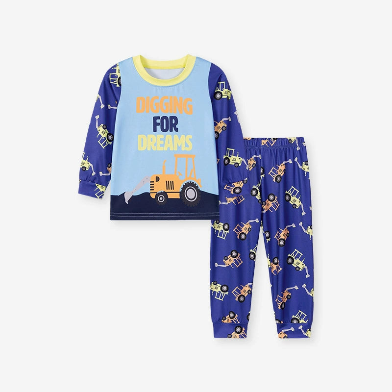 Spring and Autumn Baby Kids Boys Cartoon Pattern Long Sleeves Top and Pants Casual Pajamas Set, MyKids-USA®, Baby & Toddler Outfits, MyKids-USA - Size/Age - 90 (12-24M) - Color - Blue -  -  - TR2508302311-A