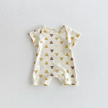 Summer Arrival Baby Unisex Animals Cartoon Pattern Short Sleeves Rompers, MyKids-USA®, Baby One-Pieces, MyKids-USA - Size/Age - 66 (3-6M) - Color - Apricot -  -  - TR2506032242-A
