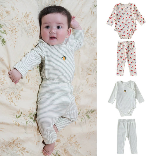 Autumn Arrival Baby Unisex Long Sleeves Fruits Pattern V Neck Onesies and Pants Clothing Sets, MyKids-USA®, Baby & Toddler Outfits, MyKids-USA -  -  -  -  -  -  - 