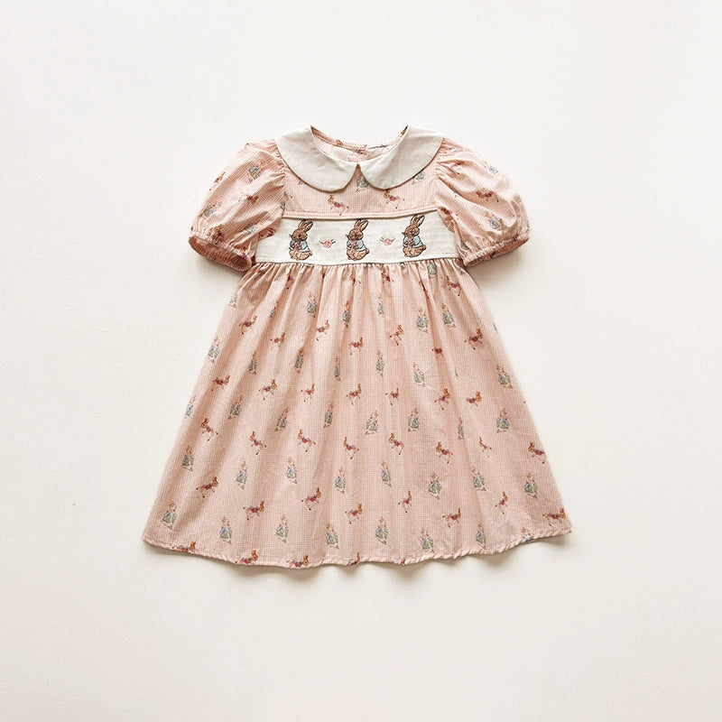 Summer Arrival Baby Girls Short Sleeves Animals Cartoon Pattern Dress, MyKids-USA®, Baby & Children's Dresses, MyKids-USA - Size/Age - 90 (12-24M) - Color - Pink -  -  - TR2604202330-B.