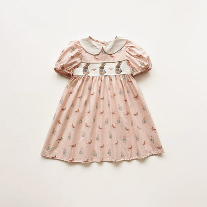 Summer Arrival Baby Girls Short Sleeves Animals Cartoon Pattern Dress, MyKids-USA®, Baby & Children's Dresses, MyKids-USA - Size/Age - 90 (12-24M) - Color - Pink -  -  - TR2604202330-B.