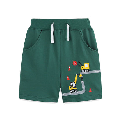Summer Arrival Baby Kids Boys Cotton Casual Style Cartoon Excavator Pattern Shorts, MyKids-USA®, Shorts, MyKids-USA -  -  -  -  -  -  - 