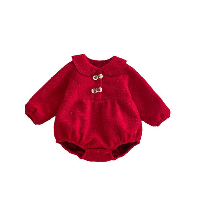 Winter Arrival Baby Girls Cute Cherry Attached Red Long Sleeves Onesies, MyKids-USA®, Baby One-Pieces, MyKids-USA -  -  -  -  -  -  - 