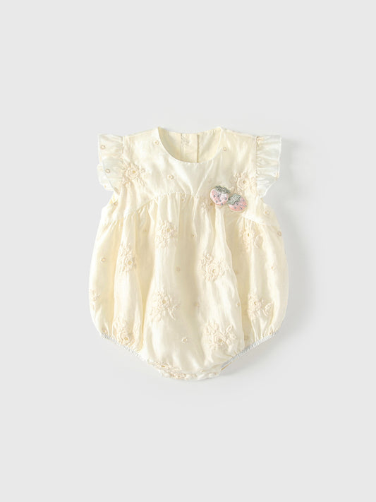 Summer Arrival Baby Girls Fly Sleeves Flowers Embroidered Pattern Bodysuit, MyKids-USA®, Baby & Children's One-Pieces, MyKids-USA -  -  -  -  -  -  - .