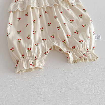 Design Summer Baby Kids Girls Fly Sleeves Cherry Pattern Rompers, MyKids-USA®, Baby & Children's One-Pieces, MyKids-USA -  -  -  -  -  -  - .