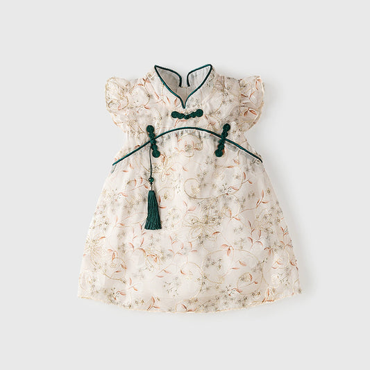 Summer Arrival Fly Sleeves Floral Dress for Stylish Girls, MyKids-USA®, Baby & Children's Dresses, MyKids-USA - Size/Age - 80 (9-12M) - Color - Green -  -  - TR2605142335-A.