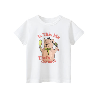 Teddy Bear Printing Girls’ T-Shirt In European And American Style For Summer