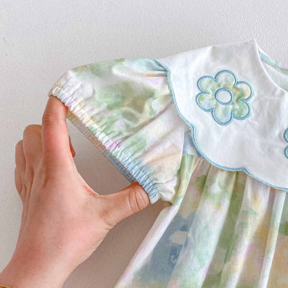 Summer Arrival Baby Girls Cute Tie Dye Short Sleeves Flowers Pattern Onesies, MyKids-USA®, Baby One-Pieces, MyKids-USA -  -  -  -  -  -  - 